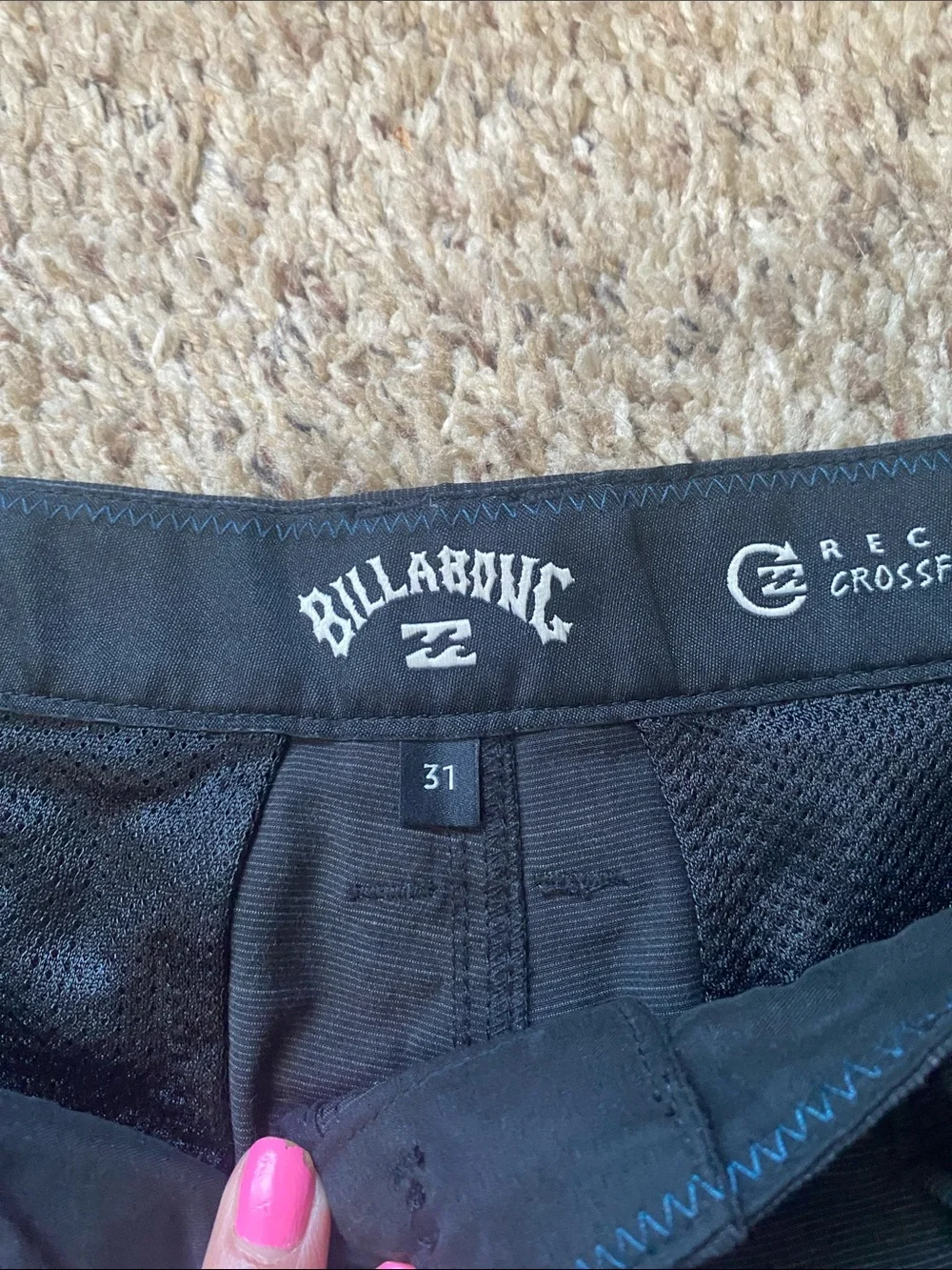 Billabong Men’s Black Flat Front Walk Shorts